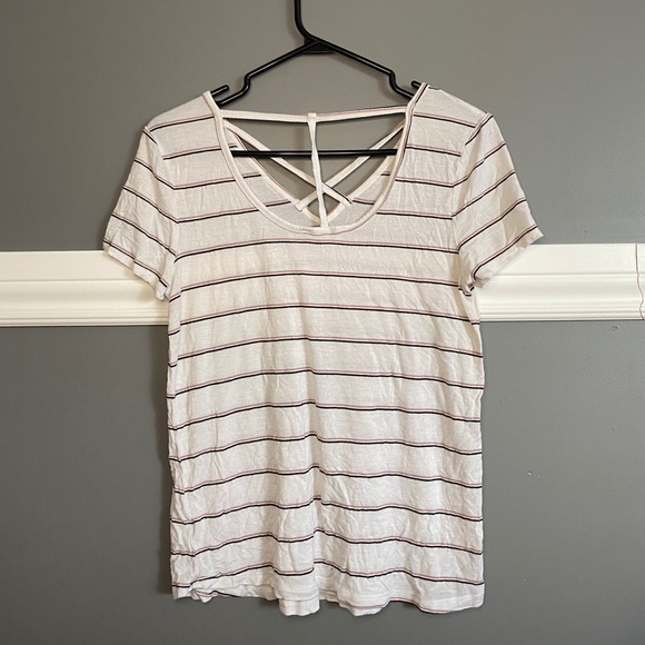 Strappy Striped Tee - Picture 2 of 2